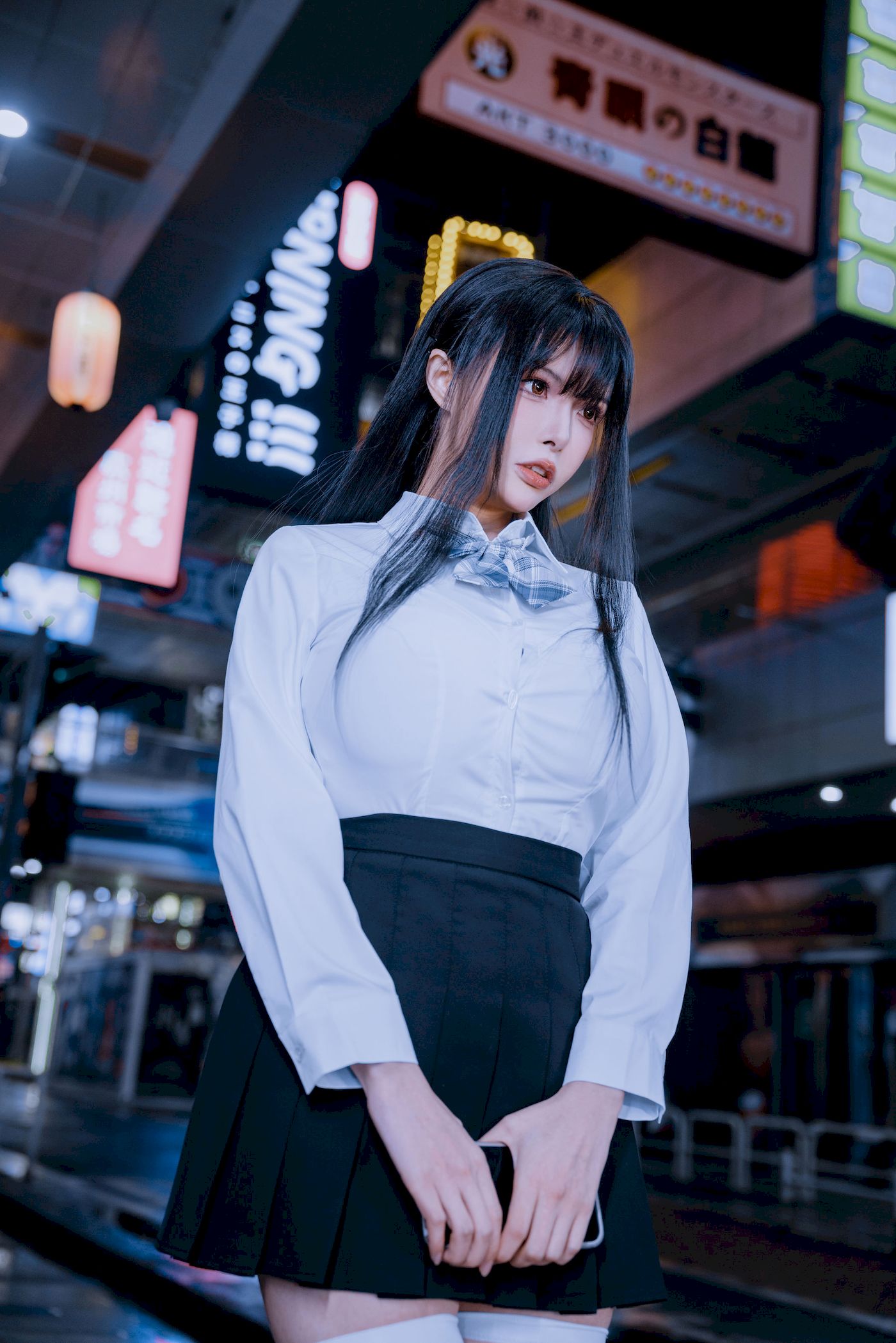 清纯女友夏小秋秋秋白丝学妹制服户外性感写真-御萝部落