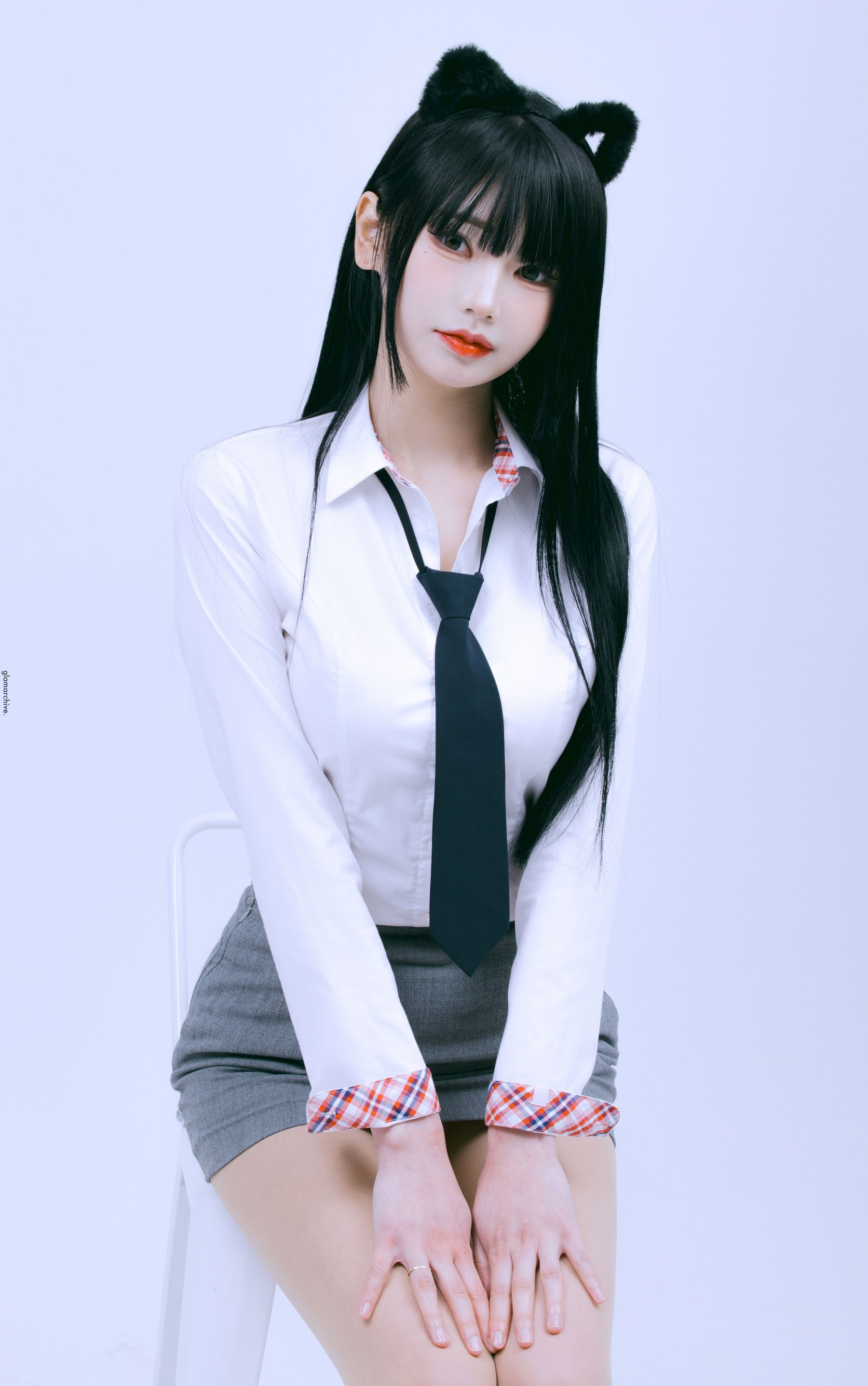 GlamARchive模特Yume肉色丝袜猫女郎装扮性感写真-御萝部落