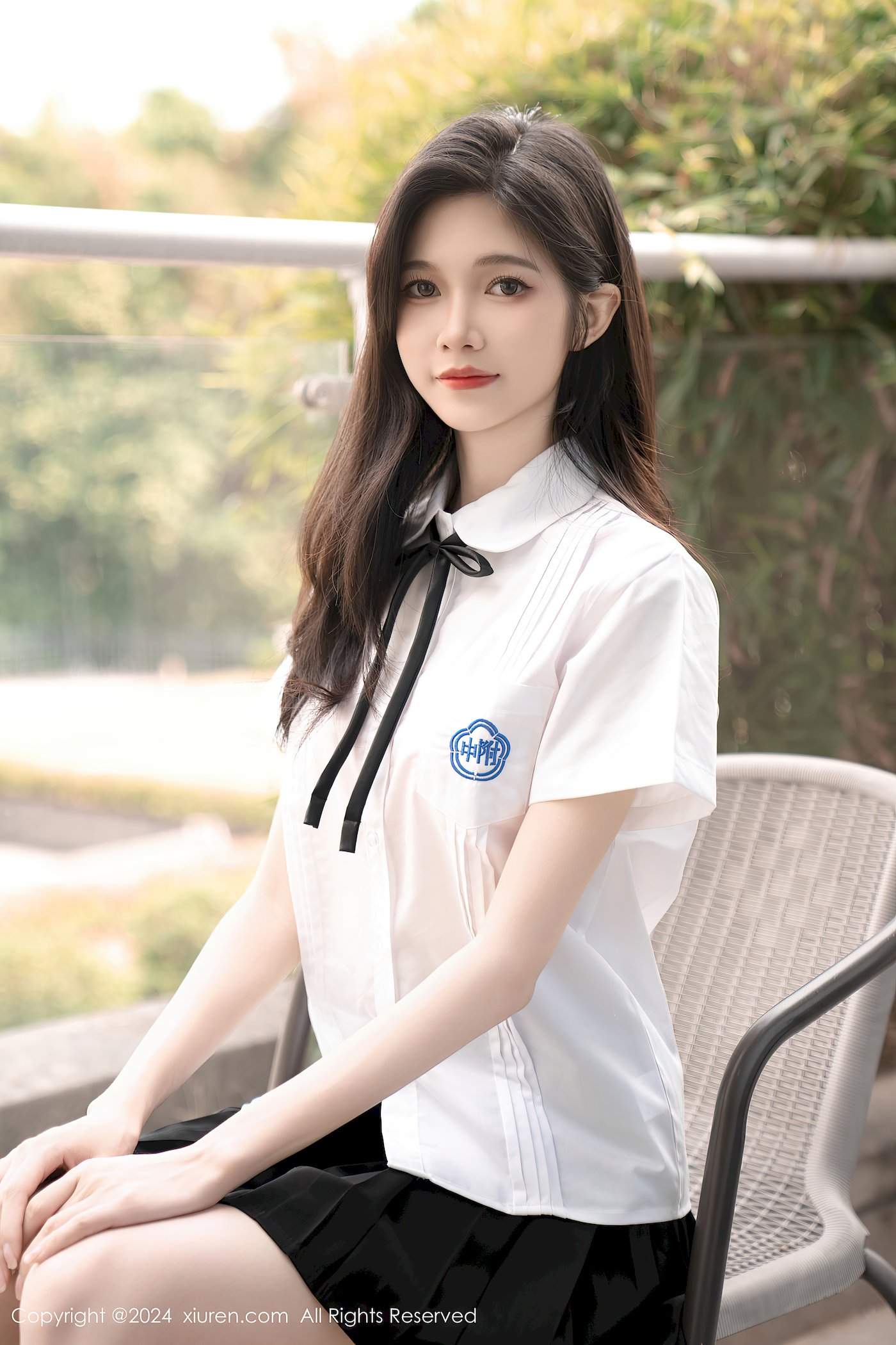秀人网美女模特程程程-学生制服搭配清秀身材性感写真-御萝部落